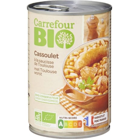 Carrefour bio plat cuisiné cassoulet bio - 420 g