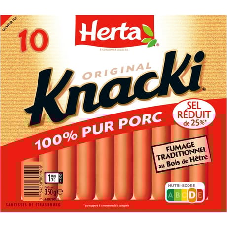 Herta knacki original -25% sel x10 350g