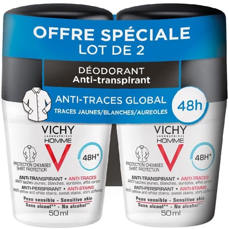 Vichy déodorant anti traces 48h bille lot de 2x50ml