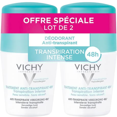 Vichy traitement anti transpirant bille 48h lot de 2 x 50ml
