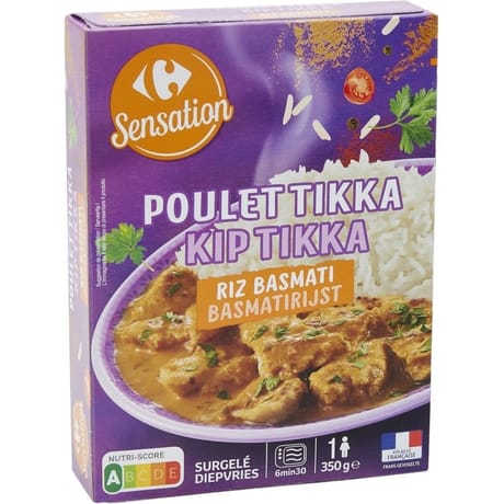 Carrefour sensation poulet tikka riz basmati 350g