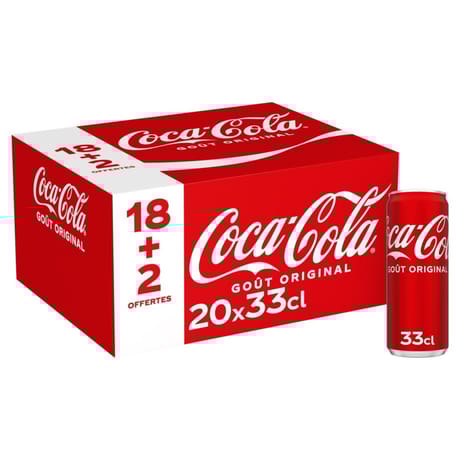 Coca-cola boite sleek 20x33cl 18+2boites offertes