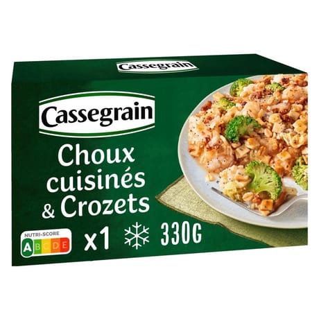 Cassegrain choux cuisinés & crozets emmental & granola salé 330g