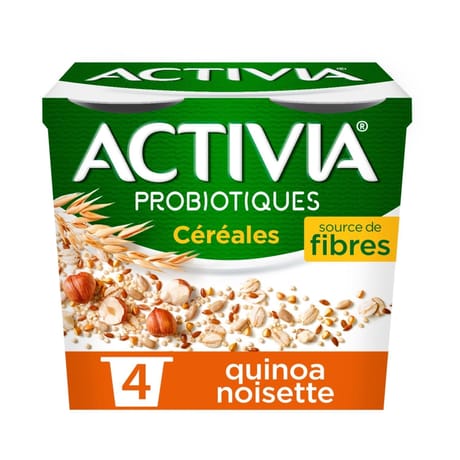 Activia bifidus spécialité laitière au quinoa et aux noisettes 4x120g
