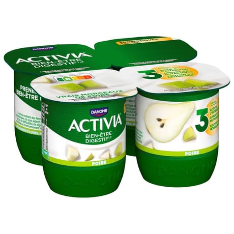 Activia bifidus fruit poire 4x125g