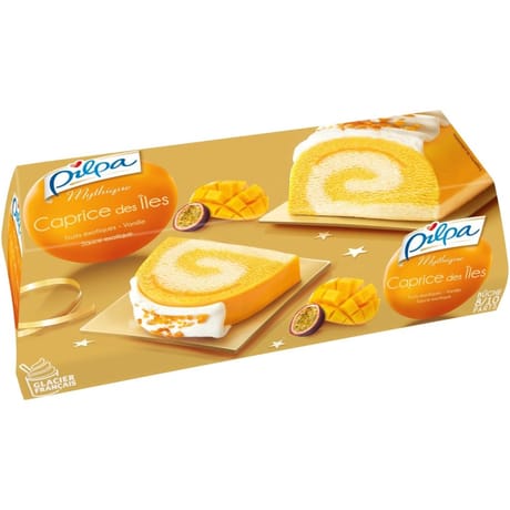 Pilpa bûche caprices des îles fruits exotiques vanille 8/10 parts 564g