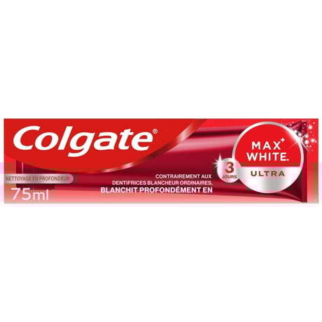 Colgate max white dentifrice ultra nettoyage en profondeur 75ml