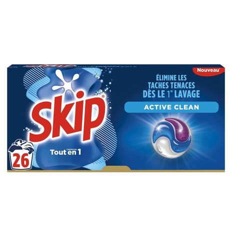 Skip lessive capsules 3en1 active clean x26 - 0.5486kg