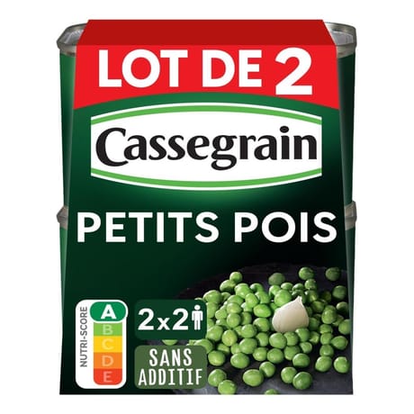 Cassegrain petits pois sélection "tendres et fondants" 560g