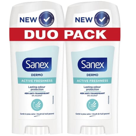 Sanex dermo déodorant stick active fresh 2x65ml