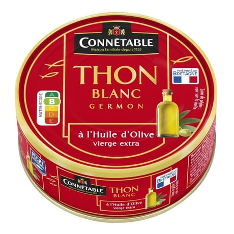 Connétable 1/5 thon blanc germon à l'huile d'olive vierge extra 160g