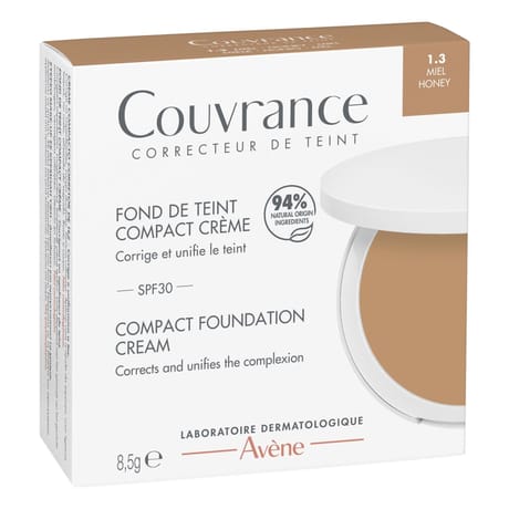 Avene couvrance crème de teint compacte fini semi-mat miel 8.5 g