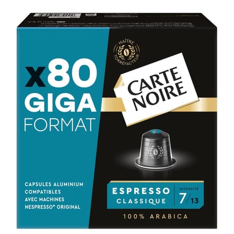 Carte noire capsules type nespresso alu classique x80 - 440g