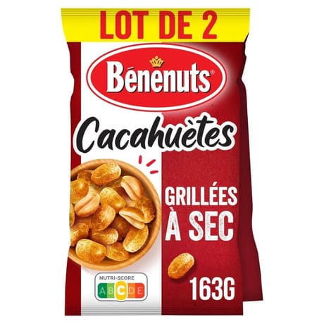 Bénénuts cacahuètes grillées à sec offre spéciale lot de 2 soit 326g