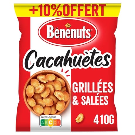 Benenuts cacahuètes grillées salées 410g+10% offert