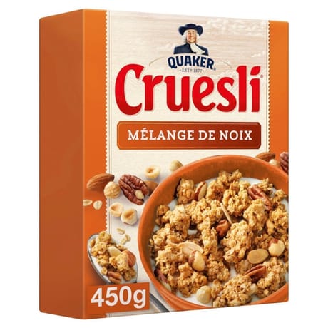 Quaker céréales cruesli mélange de noix 450g