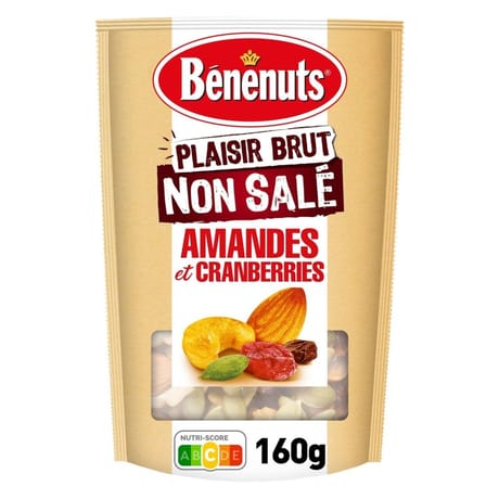 Bénénuts plaisir brut amandes et cranberries 160g