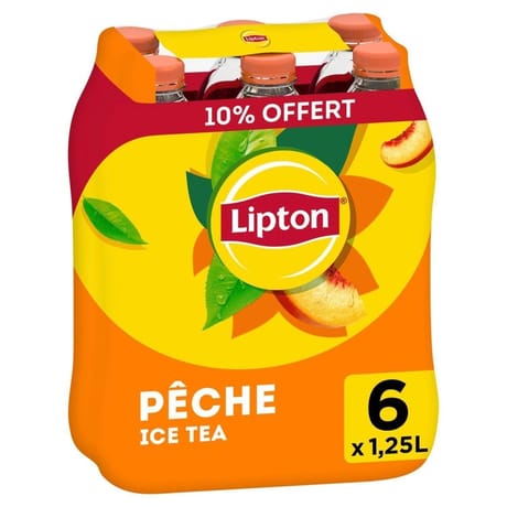 Lipton ice tea saveur peche 6x1.25L dont 10% offertt