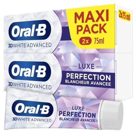 Oral-b 3d dentifrice white advanced luxe perfection 2x75ml