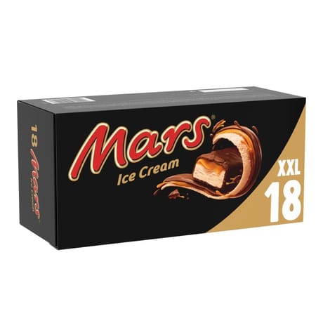 Mars 18 barres glacées nappage caramel 720g