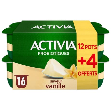 Activia bifidus saveur vanille 12x125g + 4 offerts