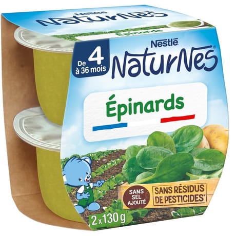 Nestlé naturnes épinards dès 4/6 mois 2x130g