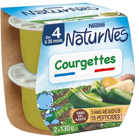 Nestlé naturnes courgettes dès 4/6 mois 2x130g