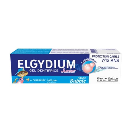 Oral care elgydium dentifrice junior 7/12 ans bubble 50 ml