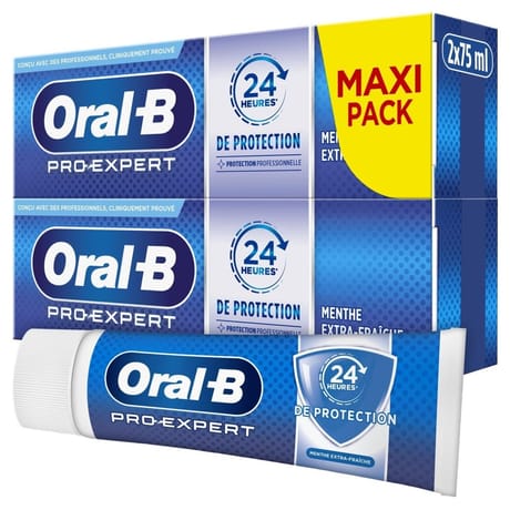 Oral-b pro expert dentifrice protection professionnelle lot de 2 x75ml