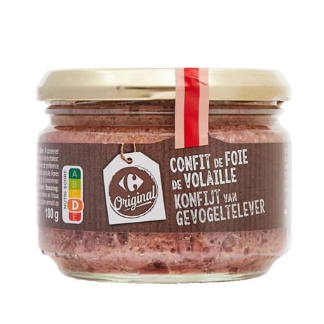 Carrefour original confit de foie de volaille - 180g