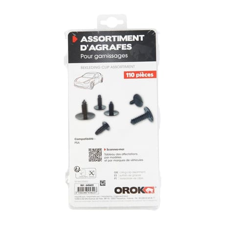 Coffret d'agrafes pour garnissages compatible psa - 110 pieces