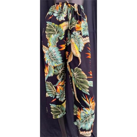 Pantalon femme FEUILLE JAUNE/VERTE FD NOIR TU