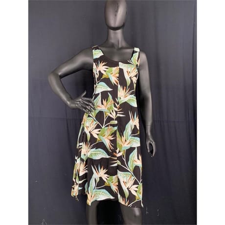 Robe solène femme OISEAUX DE PARADIS FOND NOIR TU