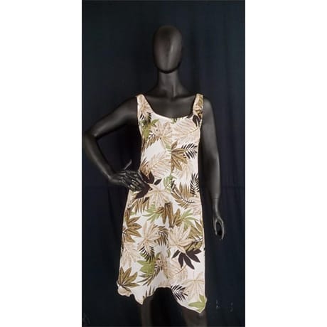 Robe solène femme FEUILLES VERTES FOND BLANC TU