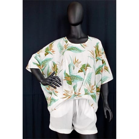 Tunique sari femme IMP TROPICAL FEUILLE VERTE TU