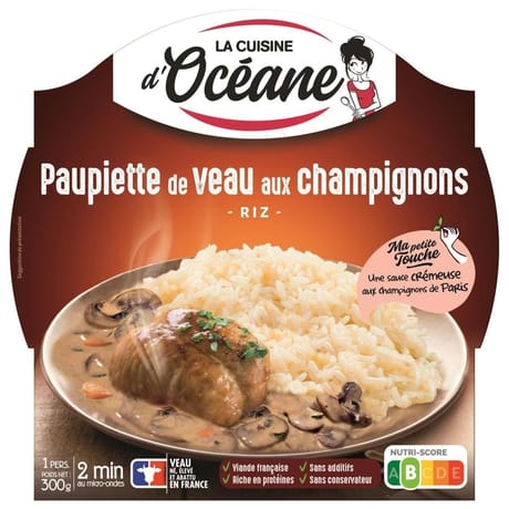 La cuisine d'océane paupiette de veau aux champignons riz 300g