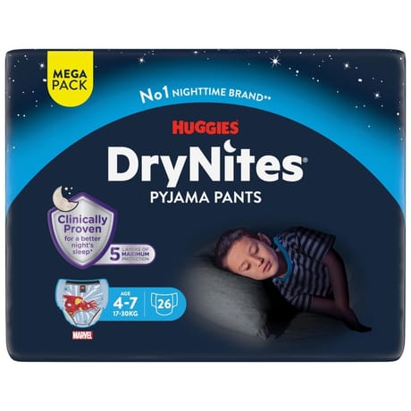 Drynites 4-7 yrs mega boy 26x2