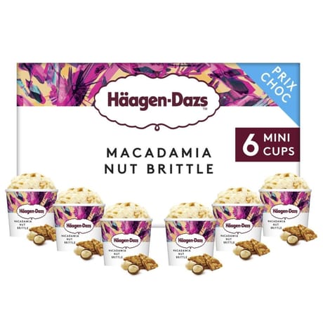 Haagen-dazs 6 mini pots macadamia nut brittle 570ml 486g