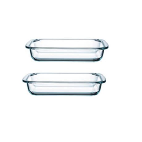 Set 2 plat à four rectangle 1L+6L EN VERRE