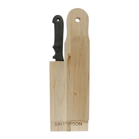 Planche a saucisson bois avec couteau