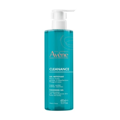 Avene cleanance gel nettoyant purifiant matifiant peaux imperfactions 400ml