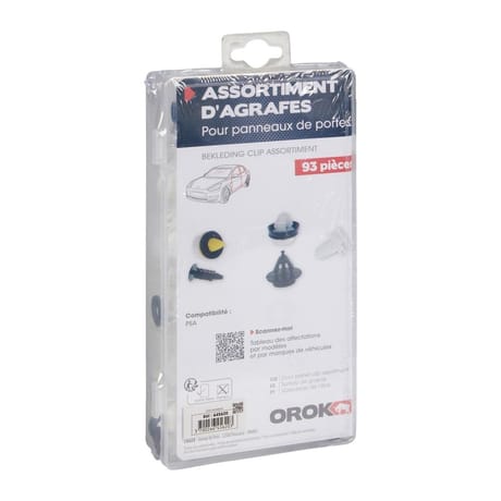 Cogex coffret d'agrafes de panneaux de portes compatible psa - 93 pieces