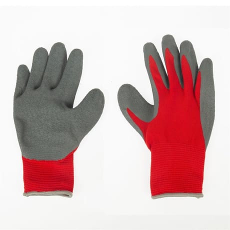 Turbocar gants gros travaux en polyester rouge enduit latex T9