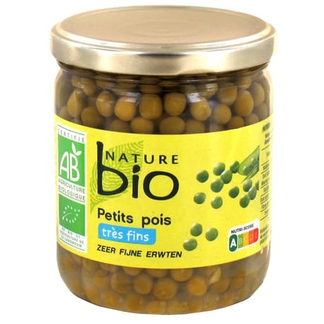 Nature bio petits pois très fins  280g