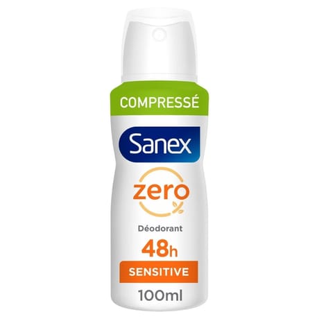 Sanex zéro % déodorant compressé peaux sensibles 100ml