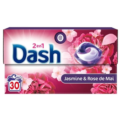 Dash 2en1 pods lessive en capsule jasmin & rose de mai x30 - 603g