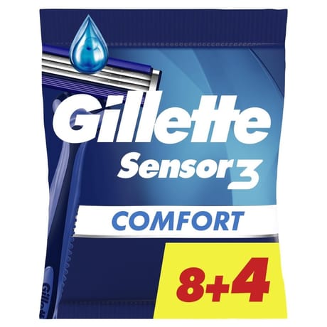 Gillette rasoirs jetables sensor3 confort 4grt +8