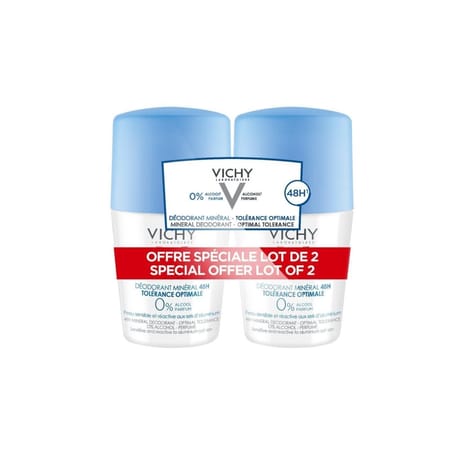 Vichy déodorants roll on tolérance optimal 50ml x2