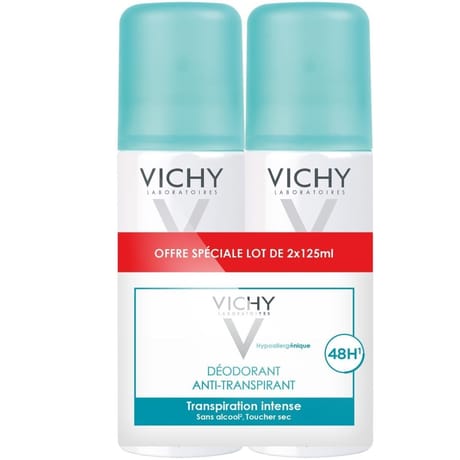 Vichy déodorant anti-transpirant aérosol 2x125ml
