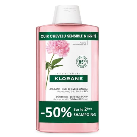 Klorane Pivoine Shampooing duo 2x400ml - Offre spéciale 2nd -50%